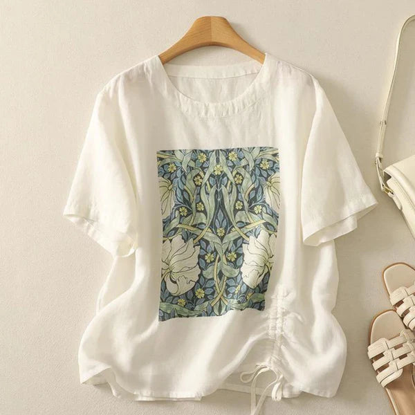 Women’s Pure Cotton Digital Print Top with Half Sleeves