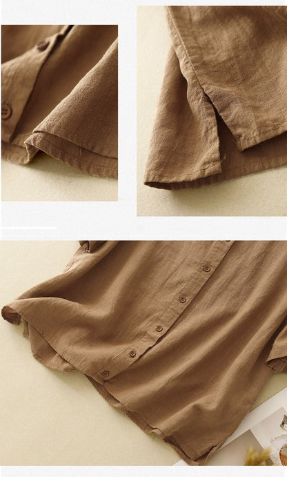 Women’s Oversized Pure Cotton Comfort Shirt with Half Sleeves