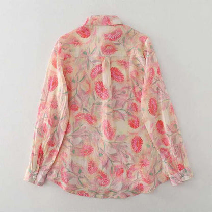 Women’s Pure Cotton Printed Casual Shirt with Full Sleeves