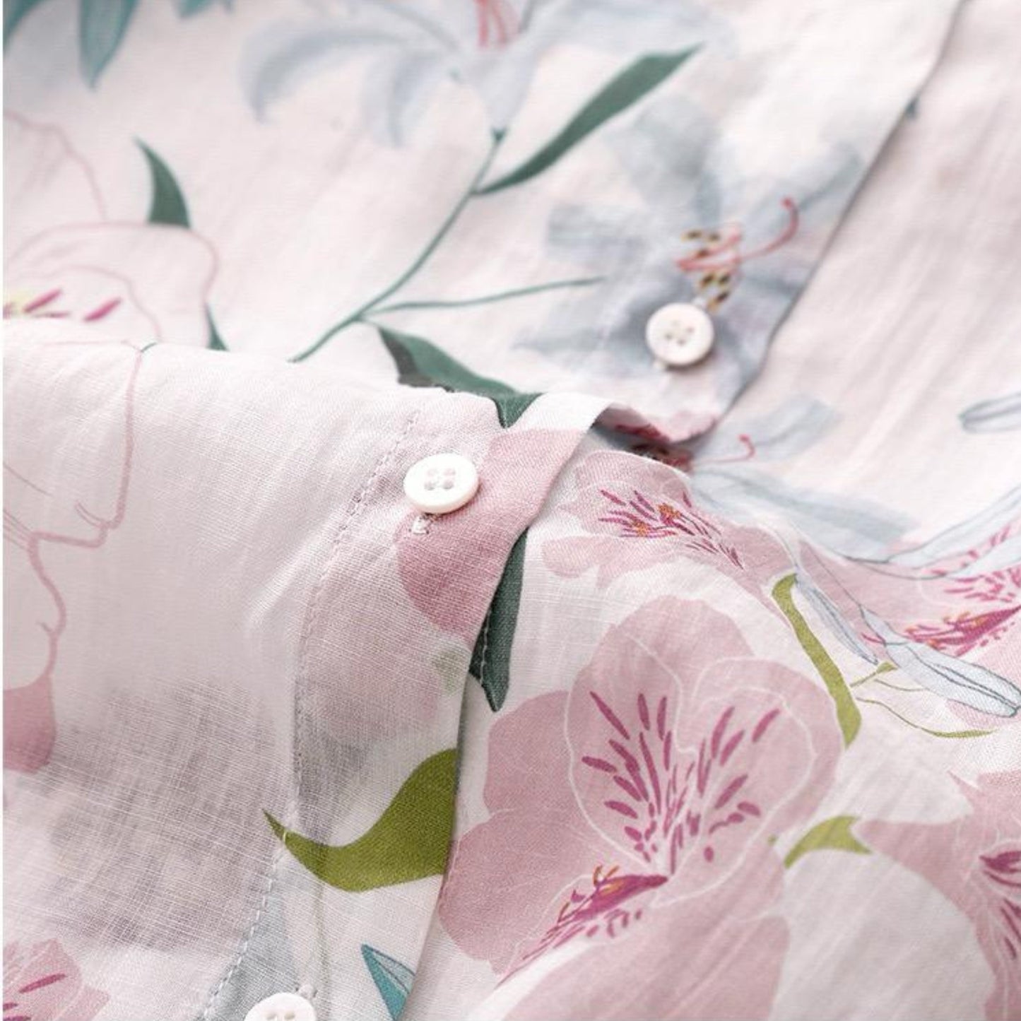 Women’s Full Sleeve Cotton Shirt with Digital Leaf Print