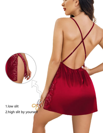 Romantic Red Sheer Chemise Nightwear