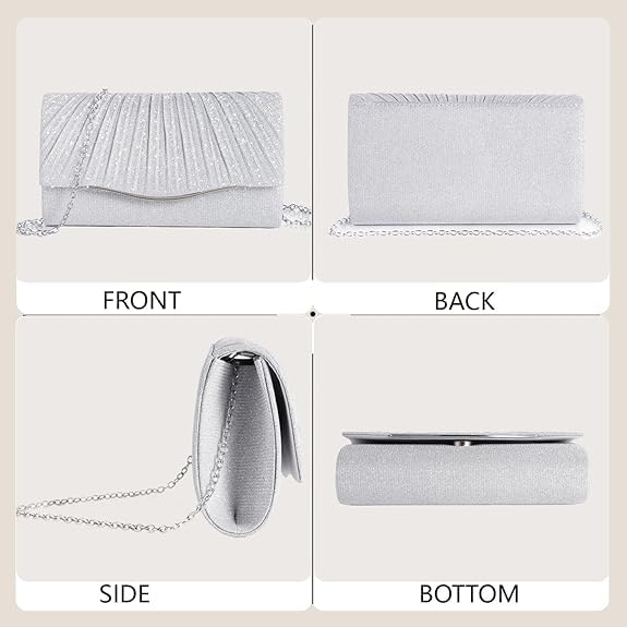 Elegant Clutch Purse for Women – Formal Evening Bag, Dressy Crossbody for Wedding, Cocktail, & Prom