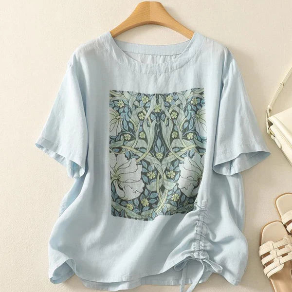 Women’s Pure Cotton Digital Print Top with Half Sleeves