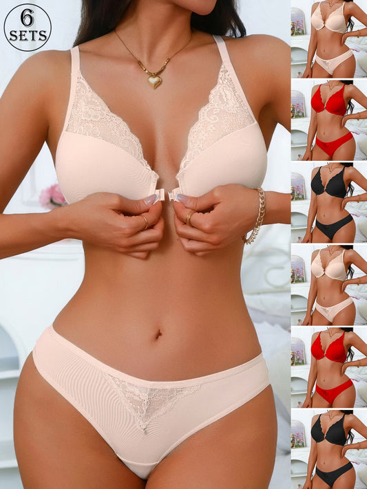 Pack of 6 Women’s Lace Lingerie Set