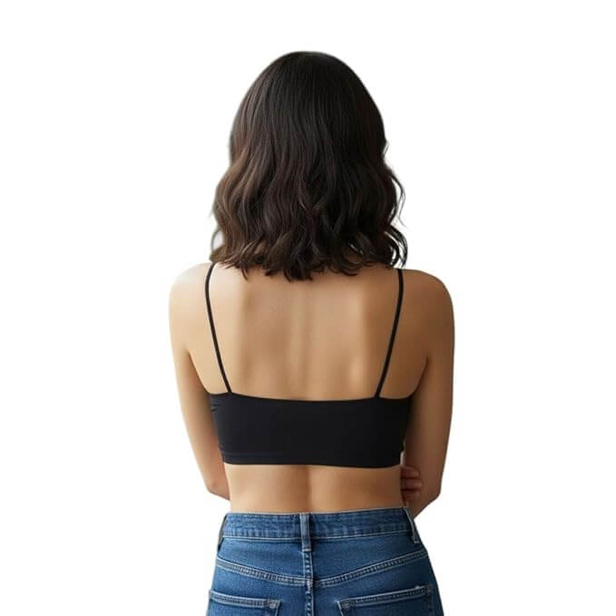 Black Everyday Wear Spaghetti Strap Bra Top