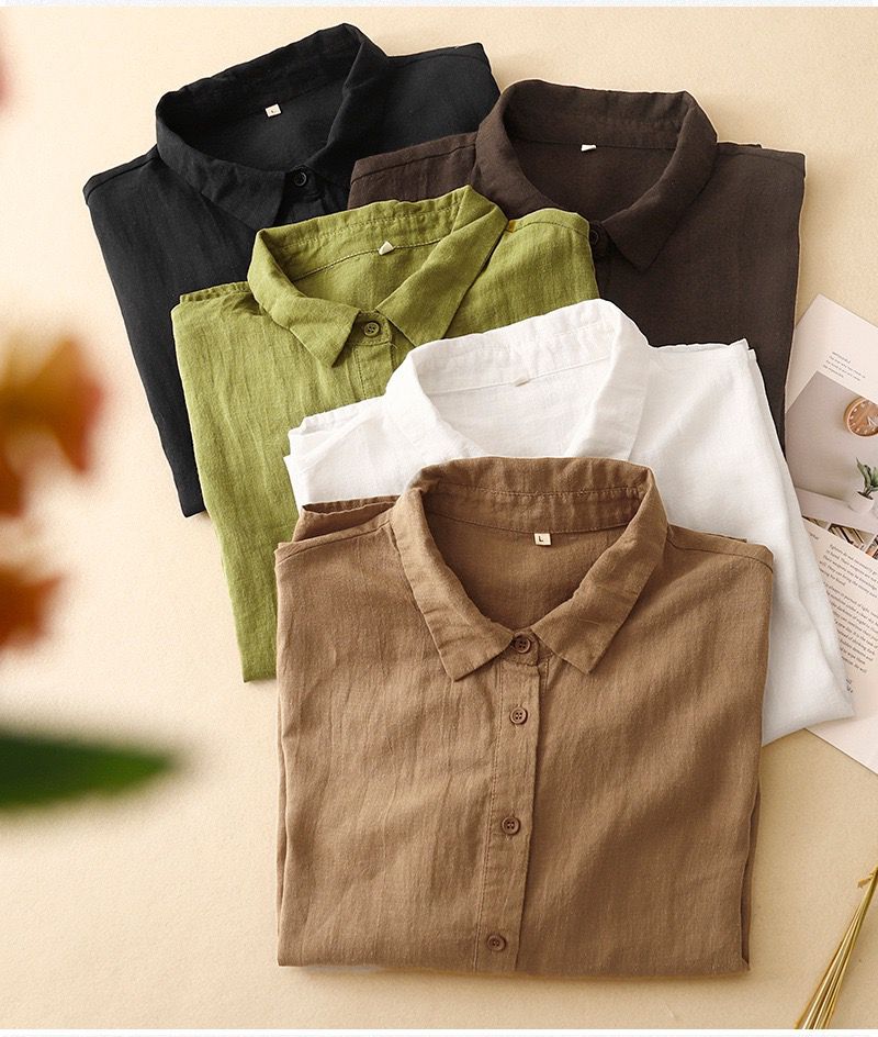 Women’s Oversized Pure Cotton Comfort Shirt with Half Sleeves