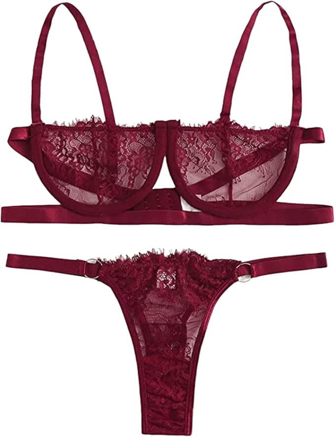 Rose Transparent Lingerie Set