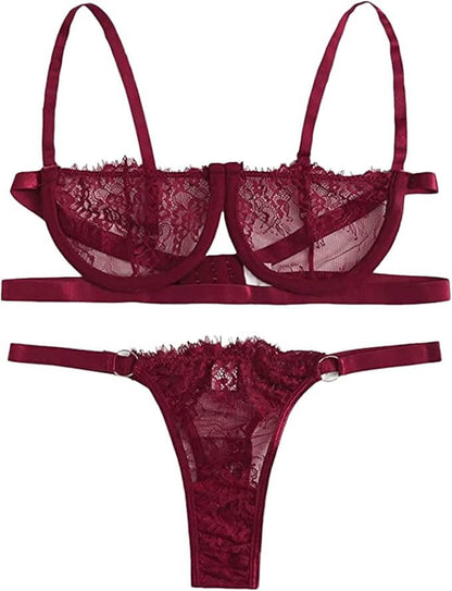 Rose Transparent Lingerie Set