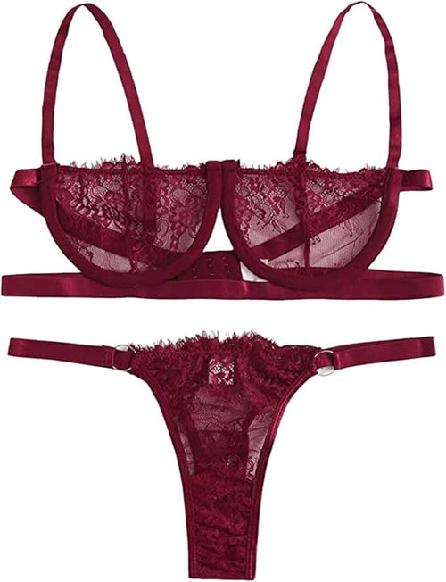 Rose Transparent Lingerie Set