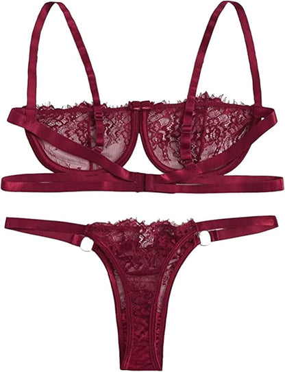 Rose Transparent Lingerie Set