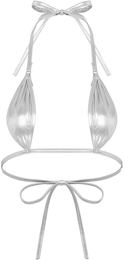 Metallic Silver Micro Bikini Set