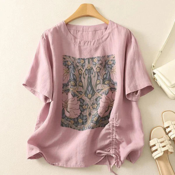 Women’s Pure Cotton Digital Print Top with Half Sleeves