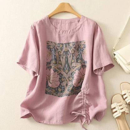 Women’s Pure Cotton Digital Print Top with Half Sleeves