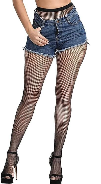 Women’s High Waist Black Fishnet Pantyhose Tights