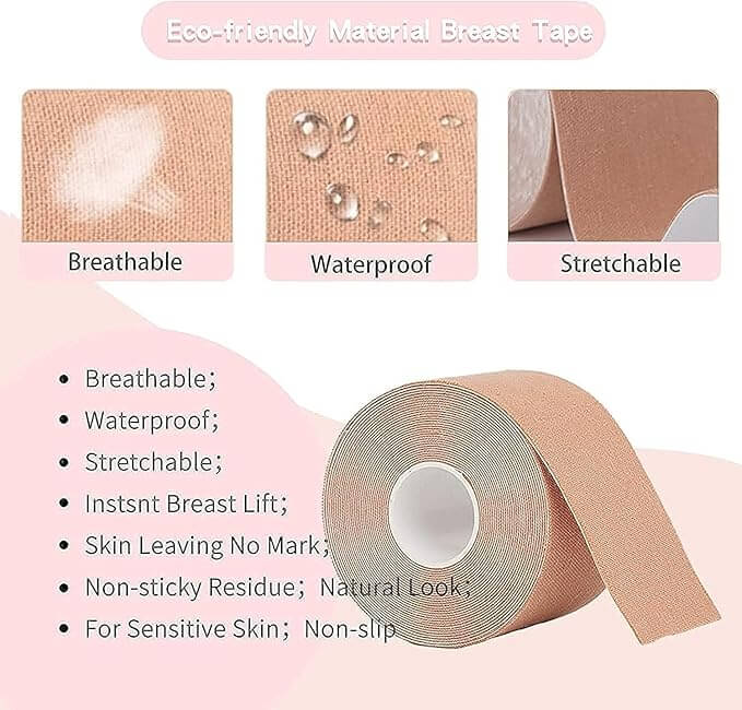 Reusable Breathable Bust Lift Tape for Backless & Strapless Outfits