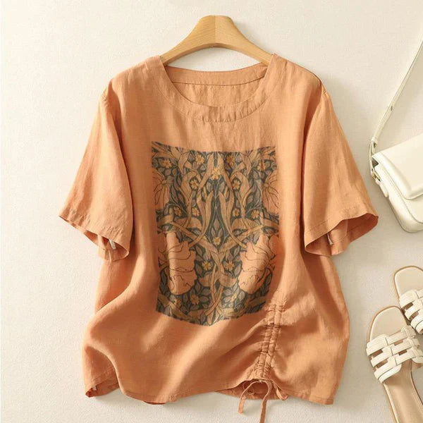 Women’s Pure Cotton Digital Print Top with Half Sleeves