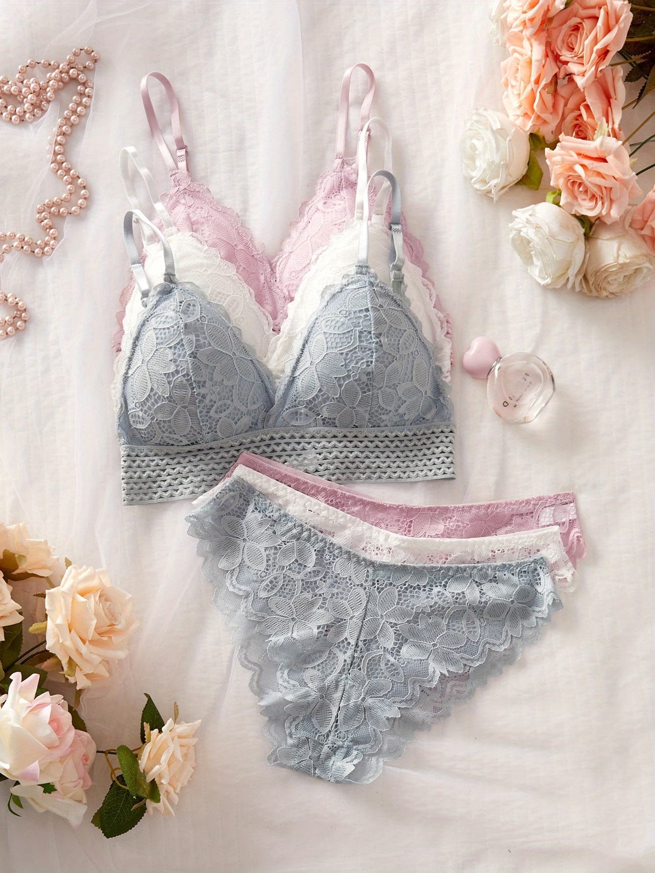 Pack of 6 Women’s Lace Lingerie Set