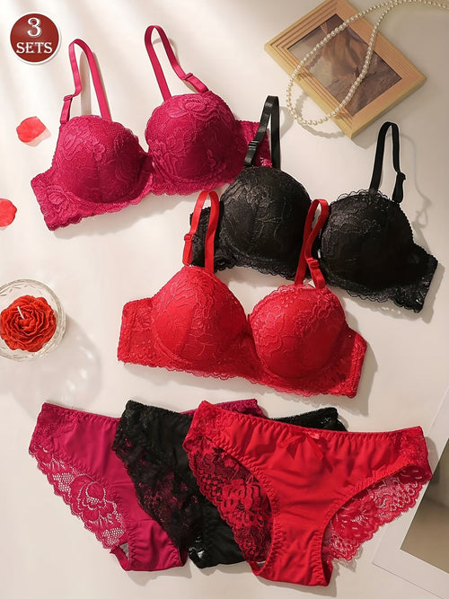 Pack of 6 Women’s Lace Lingerie Set