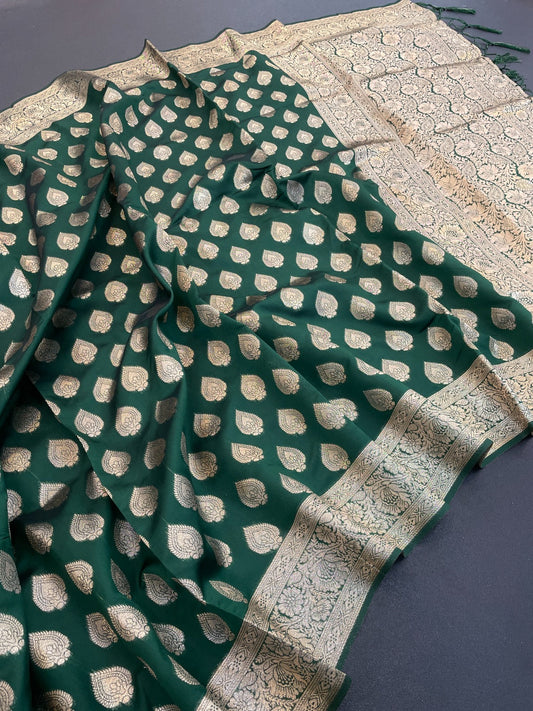 Banarasi Soft Silk Saree with Zari and Meenakari Work