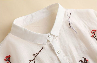 Women’s Oversized Embroidered Cotton Comfort Shirt