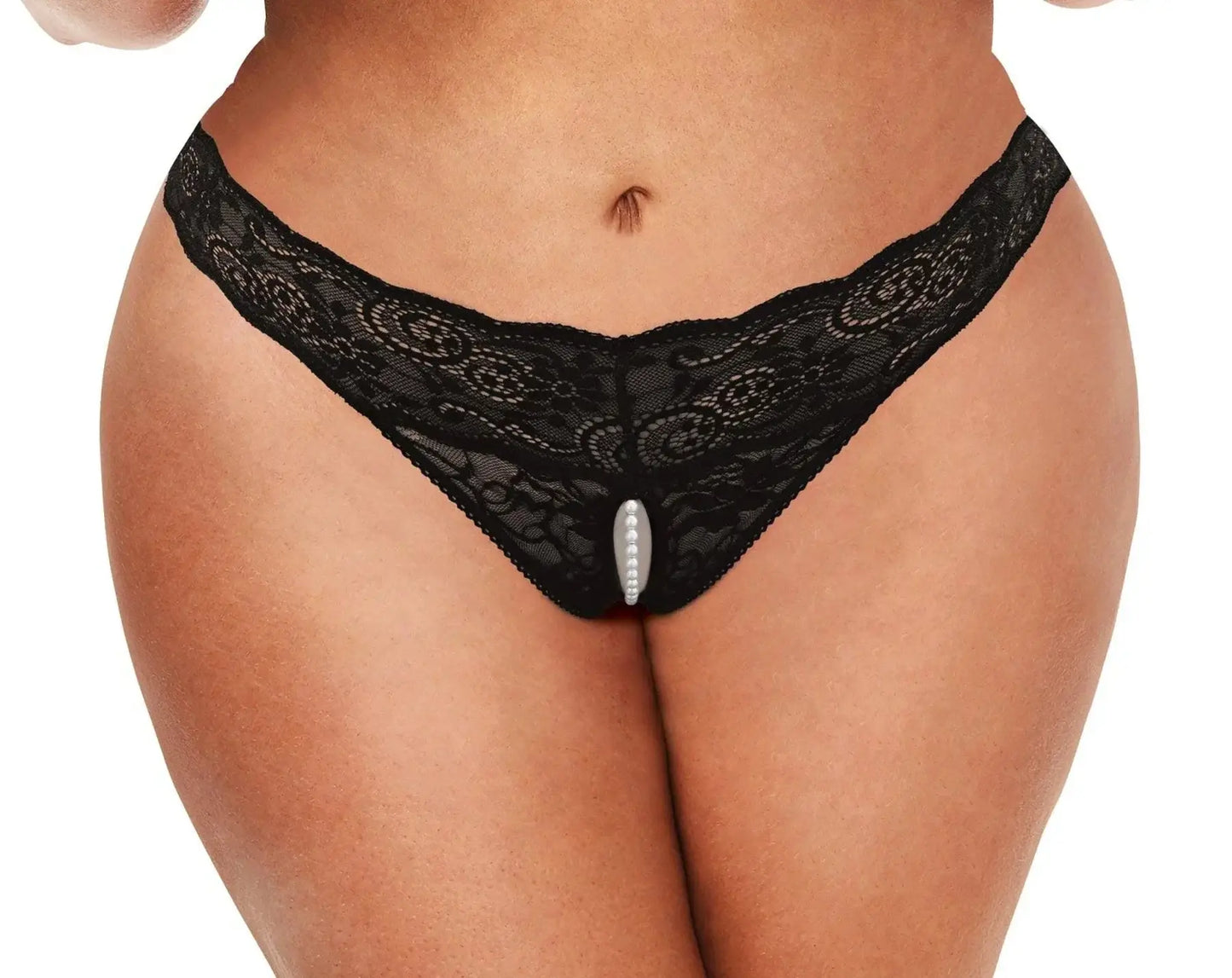 Black Transparent Pearl Beaded Panty