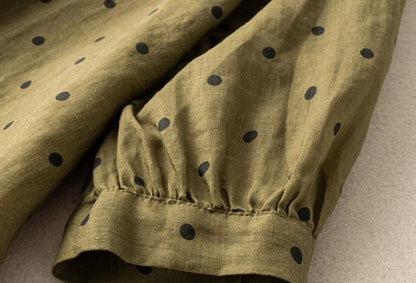 Women’s Pure Cotton Polka Dot Printed Casual Shirt