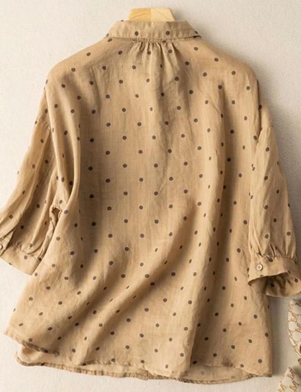 Women’s Pure Cotton Polka Dot Printed Casual Shirt