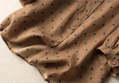 Women’s Pure Cotton Polka Dot Printed Casual Shirt