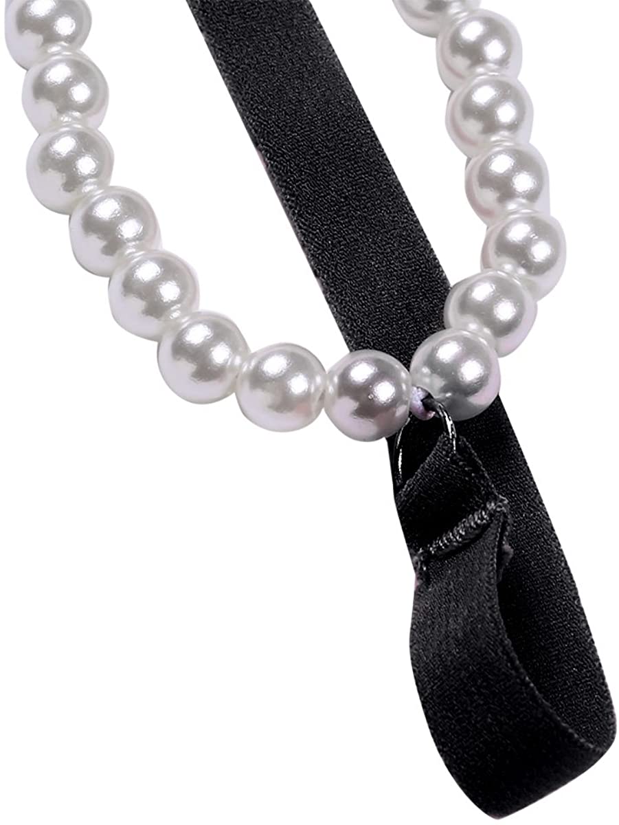 Twin Black-White pearl beaded Sexy Thong