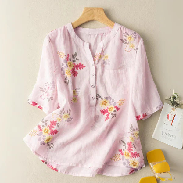 Women’s Digital Floral Print Pure Cotton Casual Top