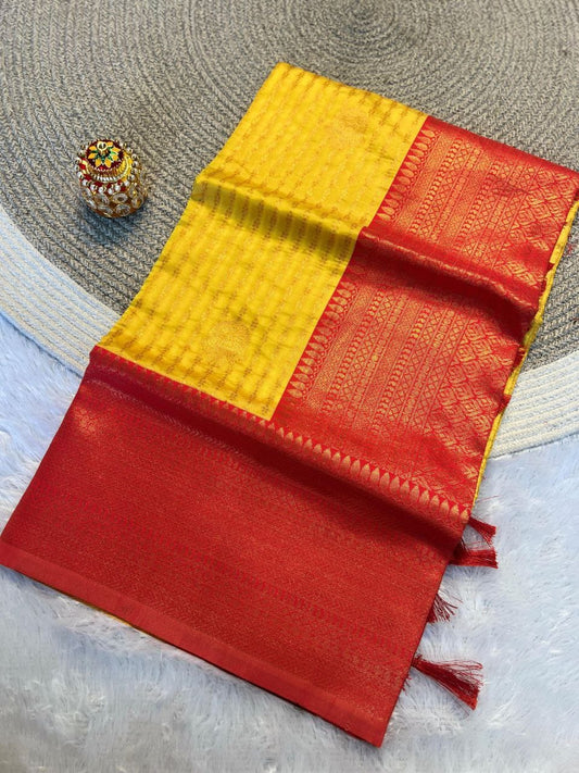 Anjali Kanjivaram Silk Saree with Traditional Weave and Rich Pallu