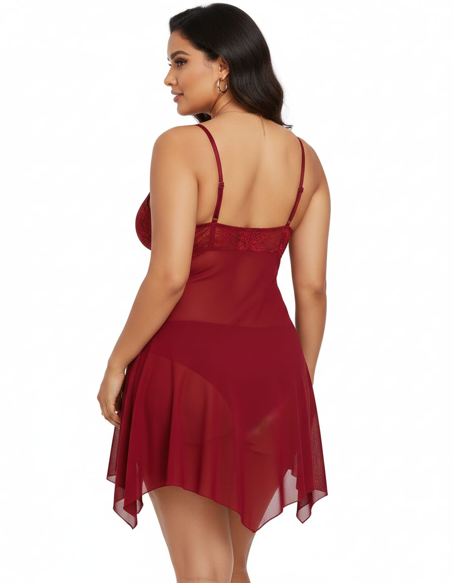 Scarlet Front-Open Lace Babydoll Lingerie