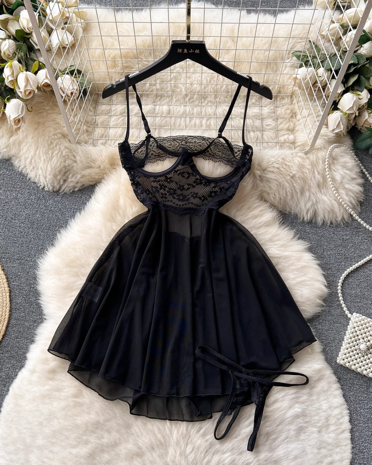 Midnight Whispers Negligee Lace Lingerie