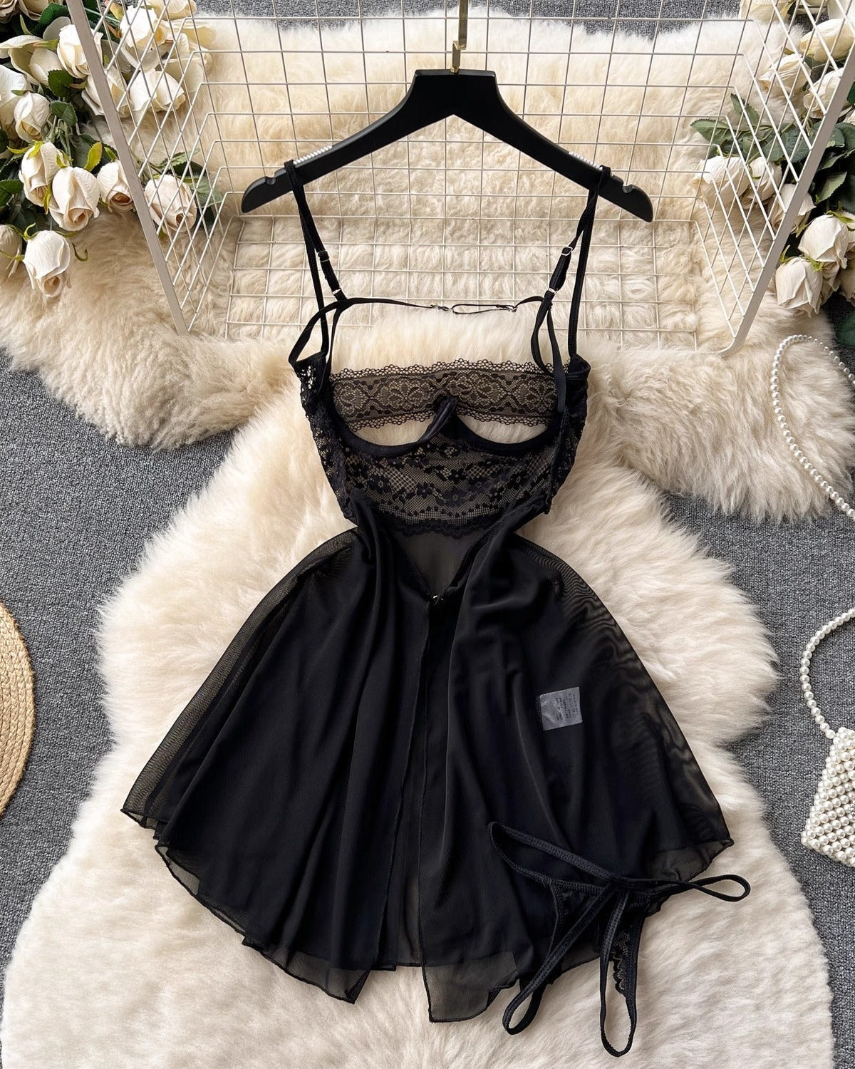 Midnight Whispers Negligee Lace Lingerie