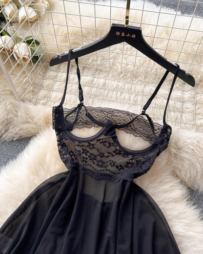 Midnight Whispers Negligee Lace Lingerie