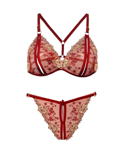 Petal Kiss Two-Piece Lace Lingerie Set