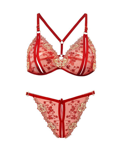Petal Kiss Two-Piece Lace Lingerie Set