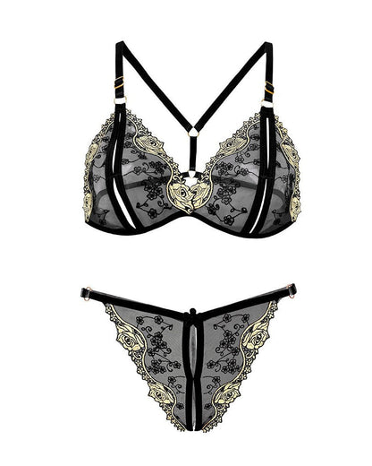 Petal Kiss Two-Piece Lace Lingerie Set