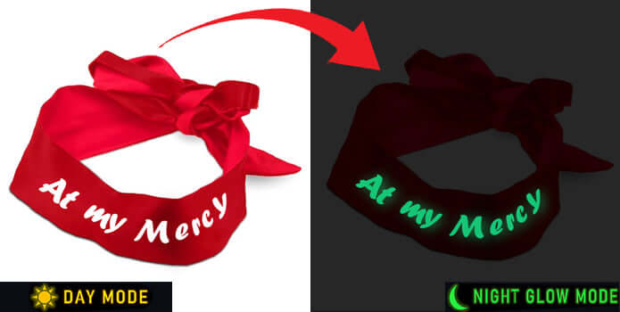 At My Mercy Glow In The Dark  Eye Mask & Adjustable Satin Blindfold