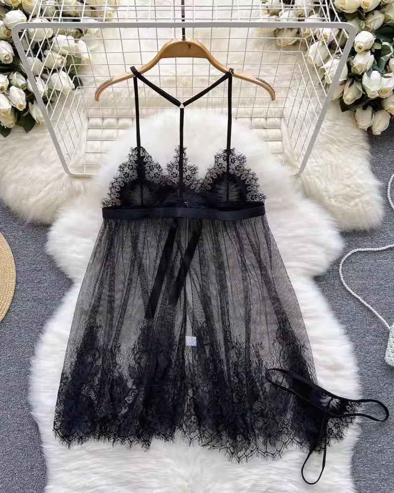 Make Him Stare Bustier Two Piece Lace Lingerie