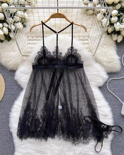 Make Him Stare Bustier Two Piece Lace Lingerie