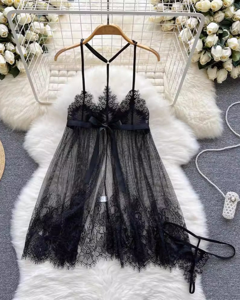 Make Him Stare Bustier Two Piece Lace Lingerie