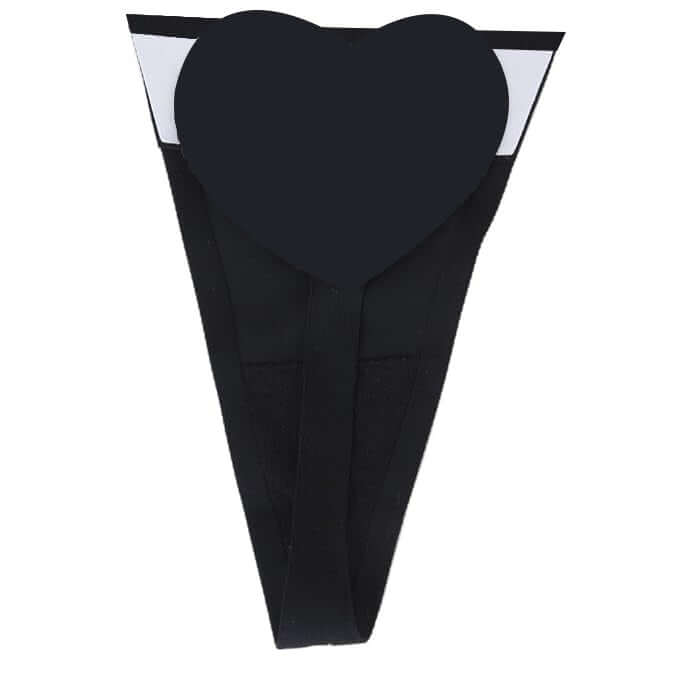 Heart Design Seamless Black C-String Panty