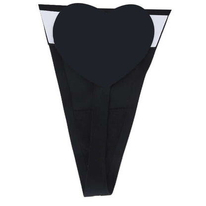 Heart Design Seamless Black C-String Panty