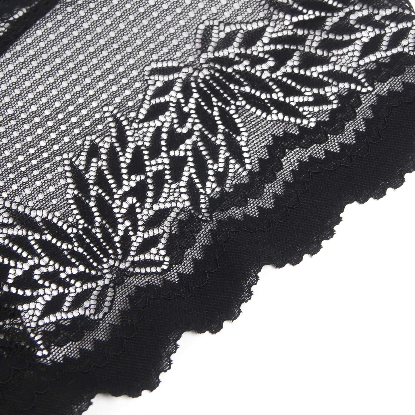 Black Metal Heart Lace Hollow-Out Transparent Panty