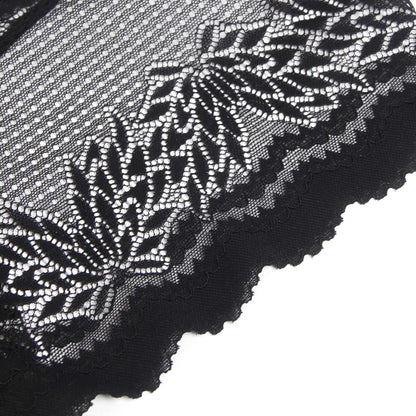 Black Metal Heart Lace Hollow-Out Transparent Panty