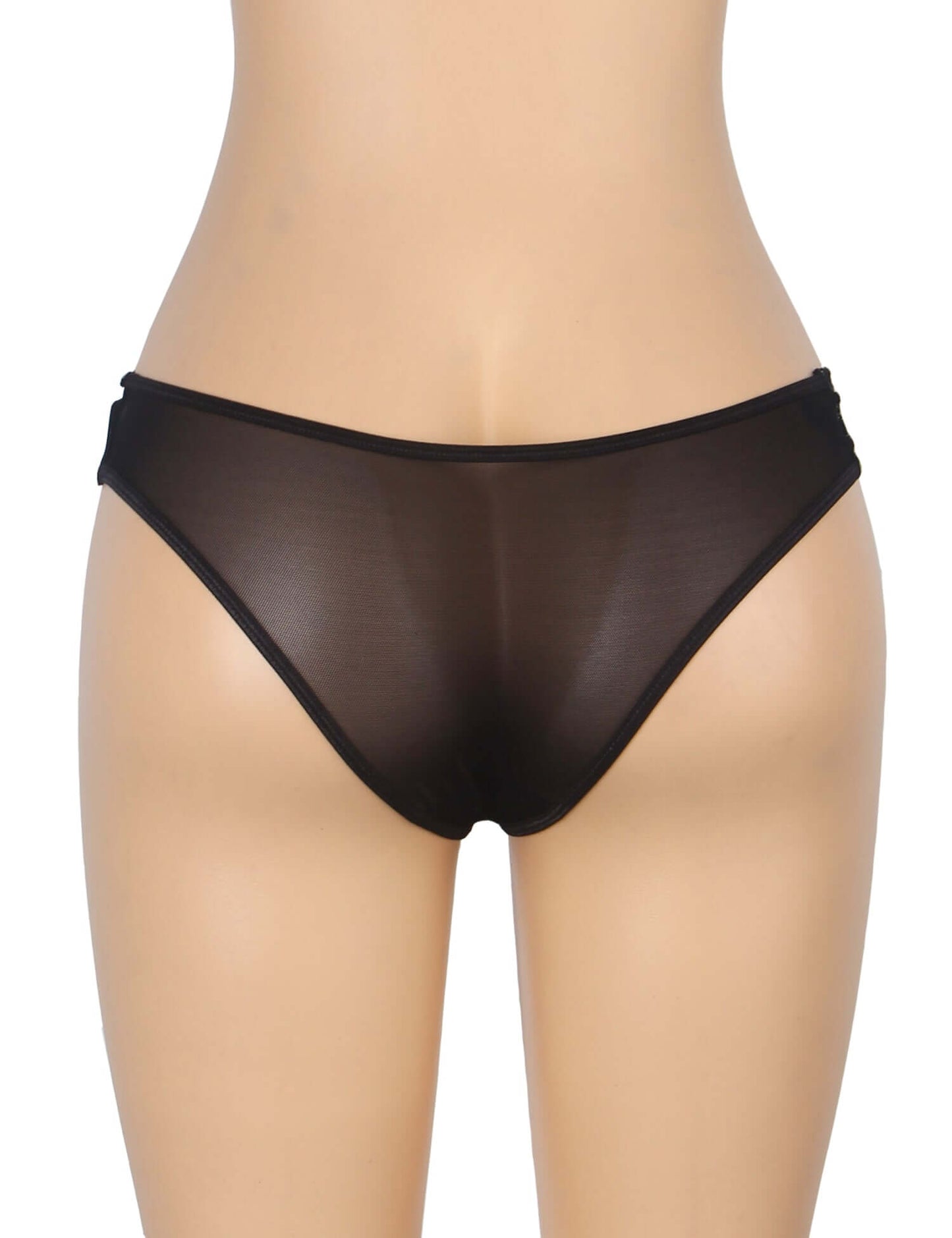 Black Lace Low-Waist Women’s Panty with Thin Straps