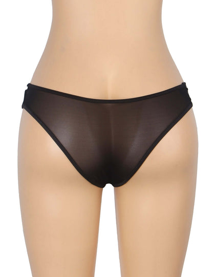 Black Lace Low-Waist Women’s Panty with Thin Straps