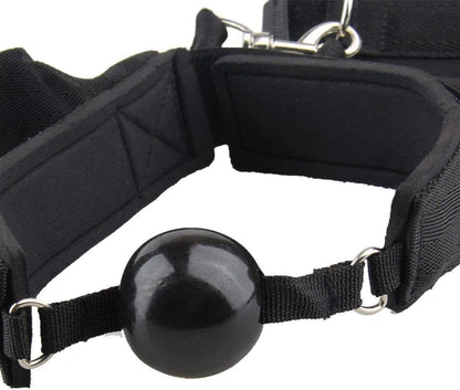 Black Nylon Adjustable Hand Wrist Braces & Neck Cuffs