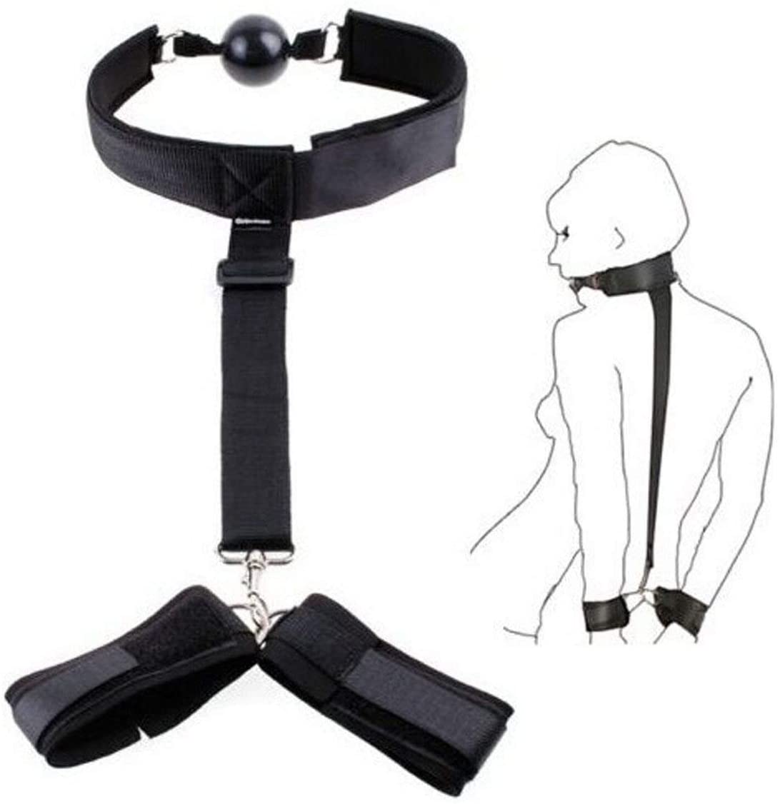 Black Nylon Adjustable Hand Wrist Braces & Neck Cuffs